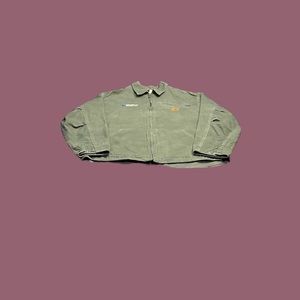 Vintage Y2K 2000’s Carhartt Dark Moss Green Zip Canvas Hamilton Detroit Jacket
